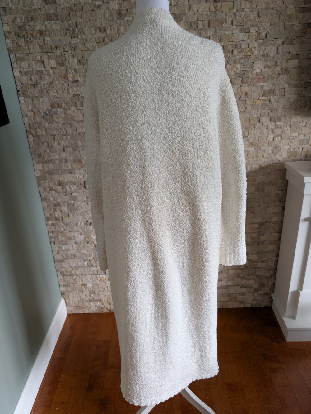 Skims Cozy Knit Open Cardigan Robe L/XL Cream White Loungewear Women's Layering - Picture 4 of 14